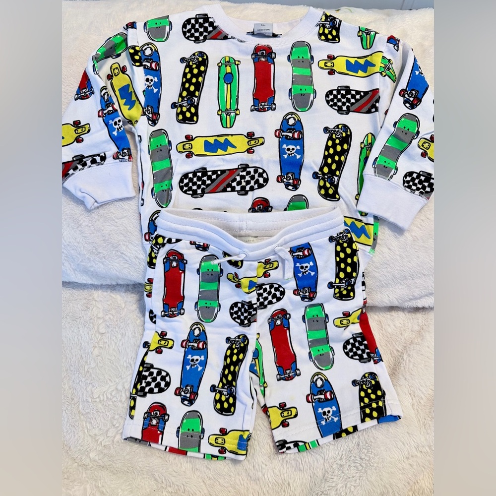 Stella McCartney White Skateboard Print Kids Sweatshirt